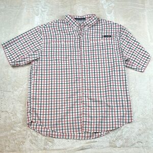 Columbia Red and Blue Gingham Casual Shirt